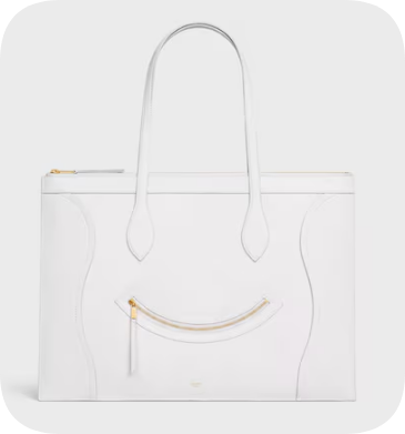 Celine FLAT CABAS NEW LUGGAGE IN GLOSSY CALFSKIN 123963 WHITE
