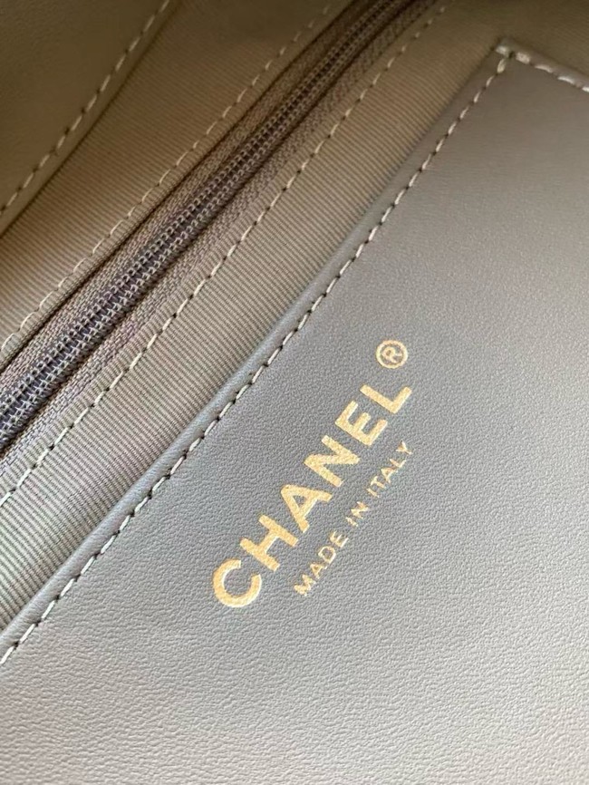 CHANEL Hobo Bag Suede Calfskin AS5970 gray