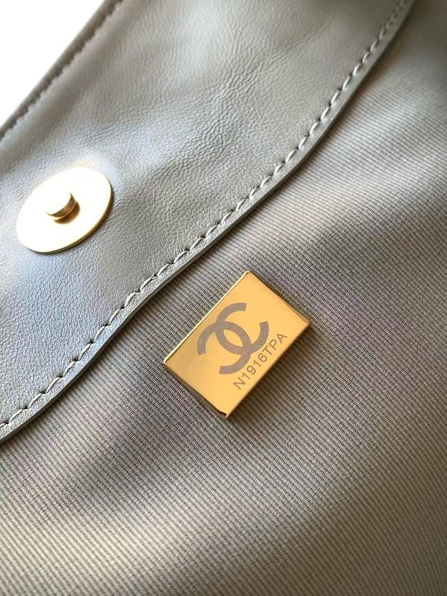 CHANEL Hobo Bag Suede Calfskin AS5970 gray