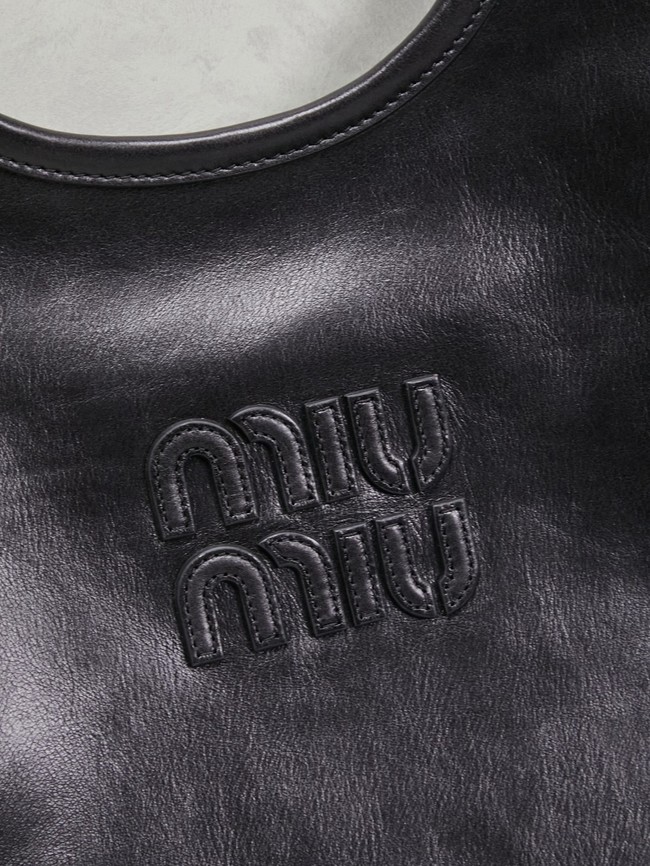 MIUMIU IVY leather handbag 5GB231 black