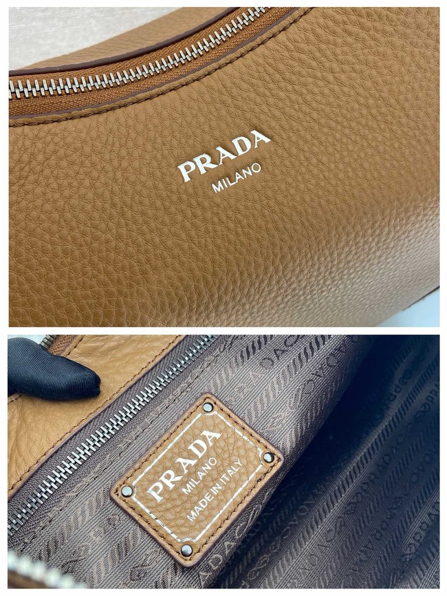Prada Aimee large leather shoulder bag 1BC280 Caramel