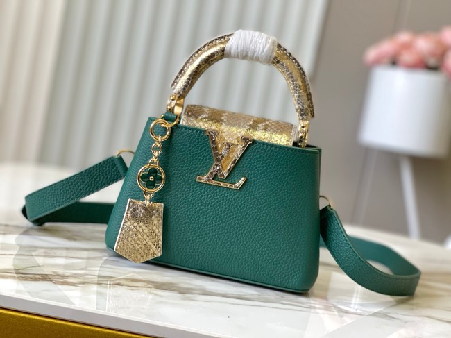 Louis Vuitton Capucines Mini M89369 Green&gold Snake skin