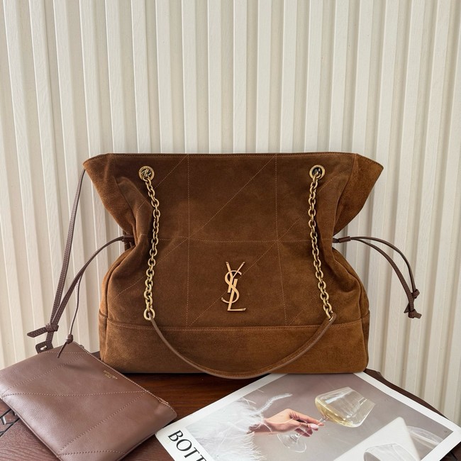 SAINT LAURENT JAMIE SHOPPING IN SUEDE 809824 brown