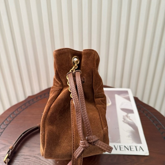 SAINT LAURENT JAMIE shoulder pouch in suede 862712 CARAMEL