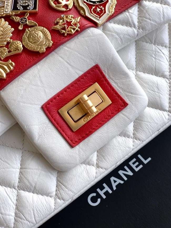 CHANEL Classic Handbag Lambskin CF1112 white