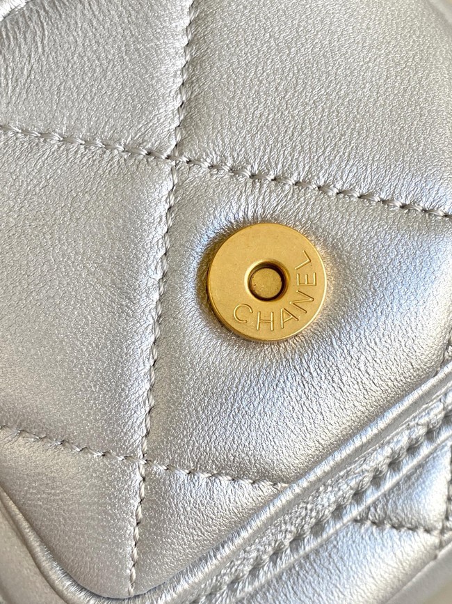 Chanel Lambskin Bowling Bag AS5791 Silver