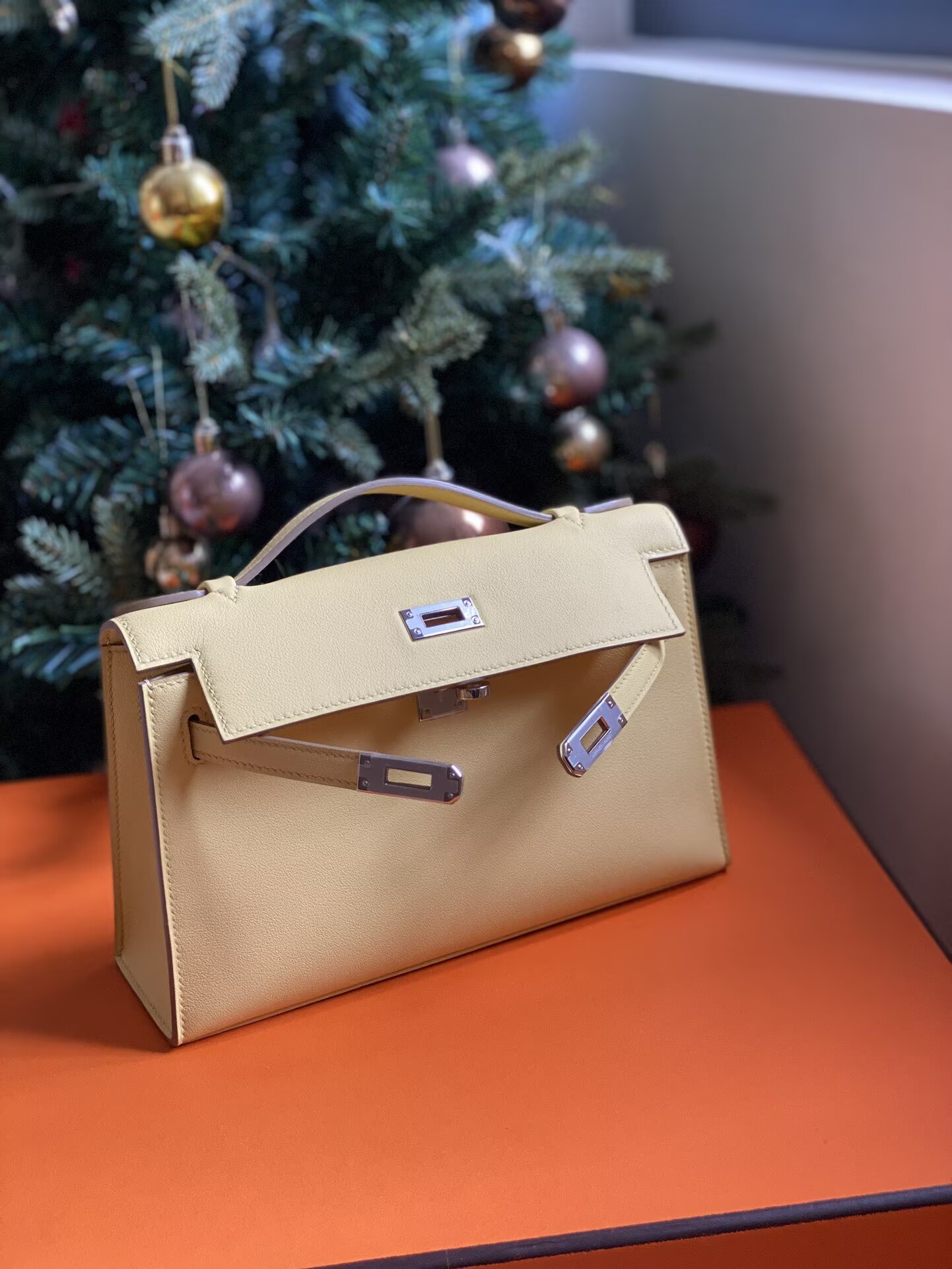 Hermes Original Swift Leather Mini Kelly K22CM H23560 Light yellow