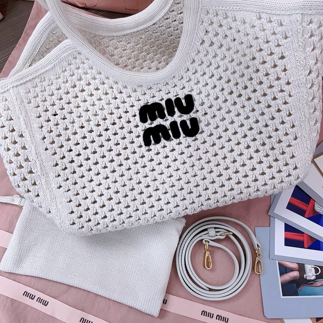 MIUMIU woven tote bag 5GB281 Beige