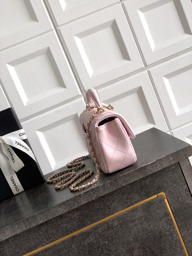 CHANEL Mini Flap Bag with Top Handle AP2431 pink