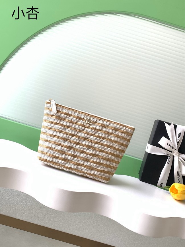 CHANEL Zipped Case AS4989 Dark Beige