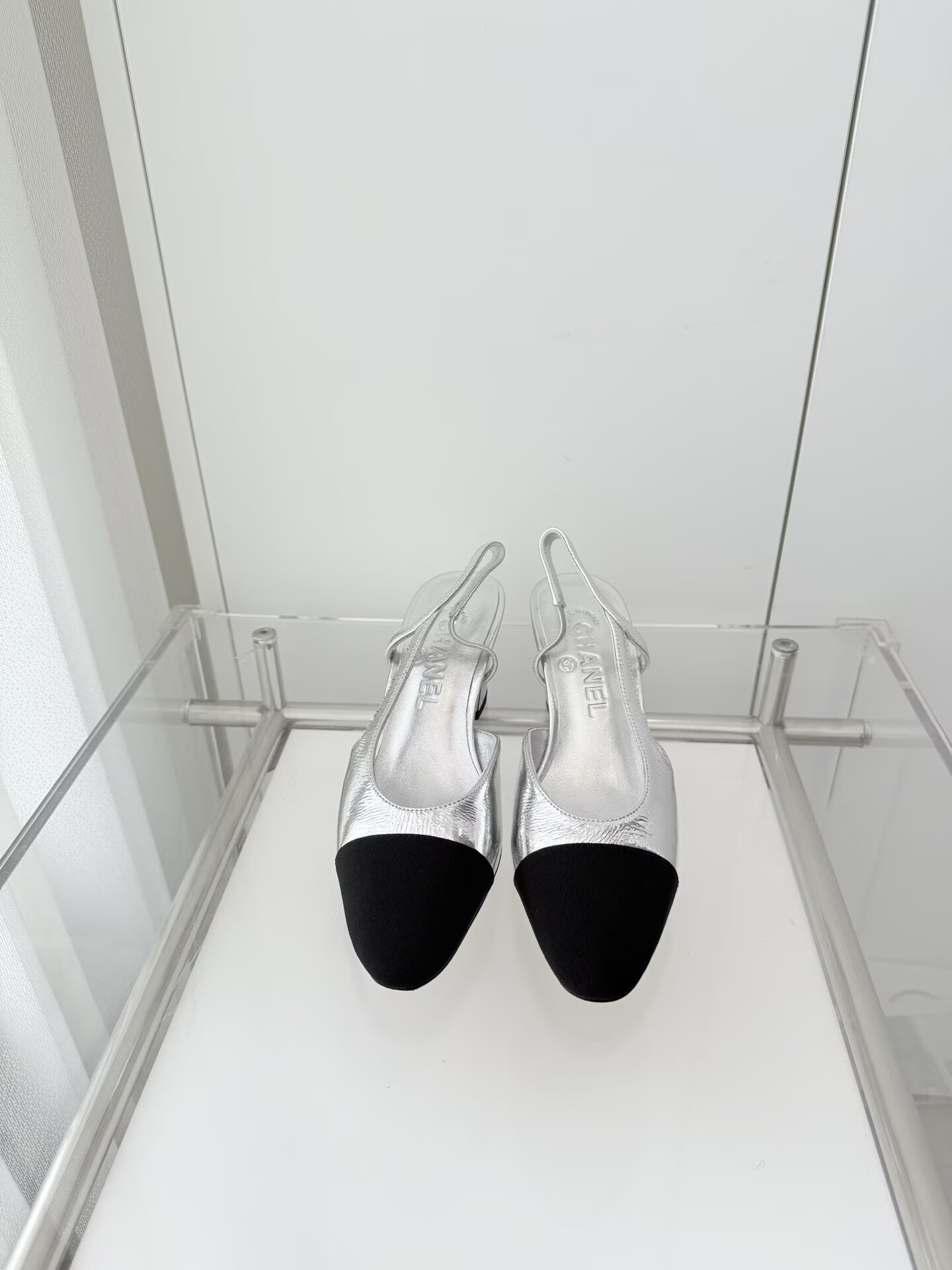 Chanel Sandals Calfskin Shoes 6.5CM Heels 63013 Silver