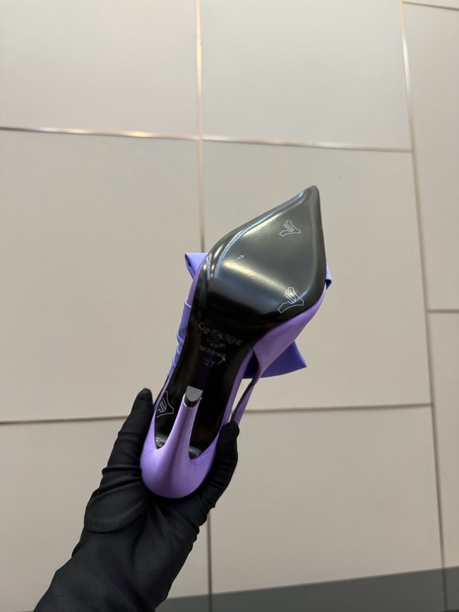 Saint Laurent AMALIA slingback pumps in satin crepe Heel 10.5CM 55726-11