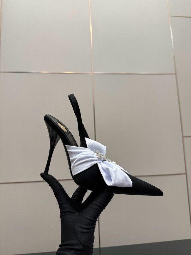 Saint Laurent AMALIA slingback pumps in satin crepe Heel 10.5CM 55726-13