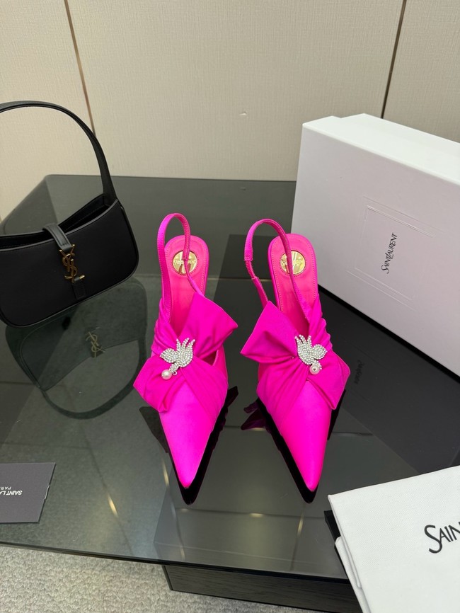 Saint Laurent AMALIA slingback pumps in satin crepe Heel 10.5CM 55726-2