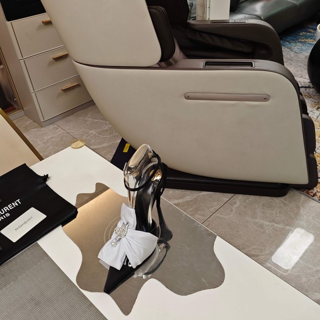 Saint Laurent AMALIA slingback pumps in satin crepe Heel 10.5CM 35964-10