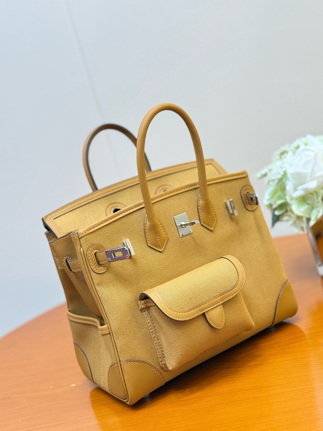 Hermes Birkin Toile & Cuir H6987-5
