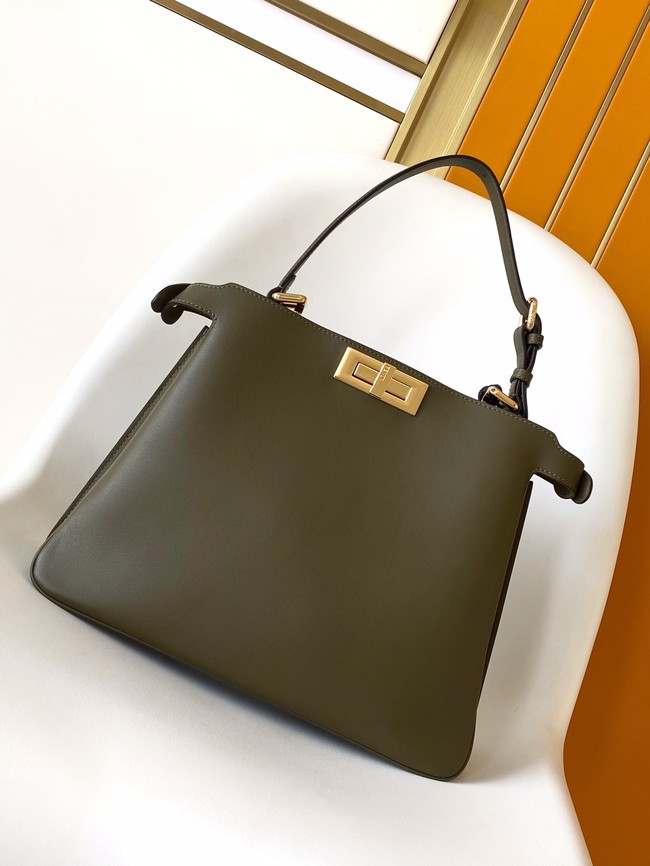 FENDI Way Medium Cowhide Bag 8BN367 khaki