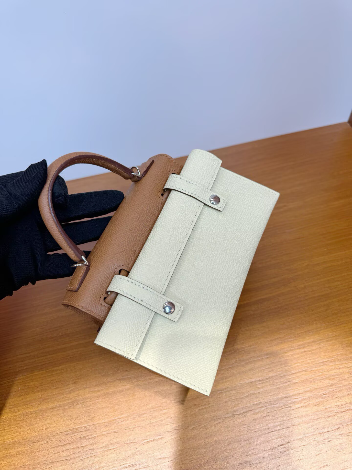 Hermes Original Epsom Leather Mosaic Figure Bag H6302 Brown