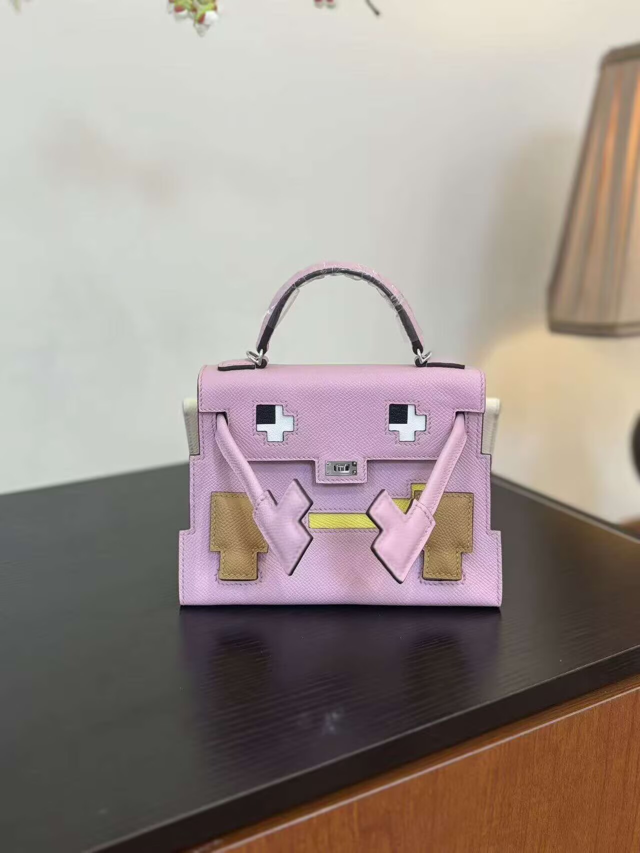 Hermes Original Epsom Leather Mosaic Figure Bag H6302 Pink