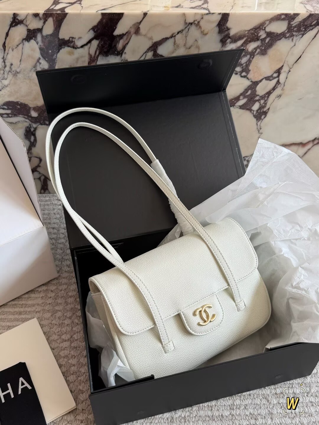 Chanel 26S Preppy Coco Top Handle Bag A53201 White