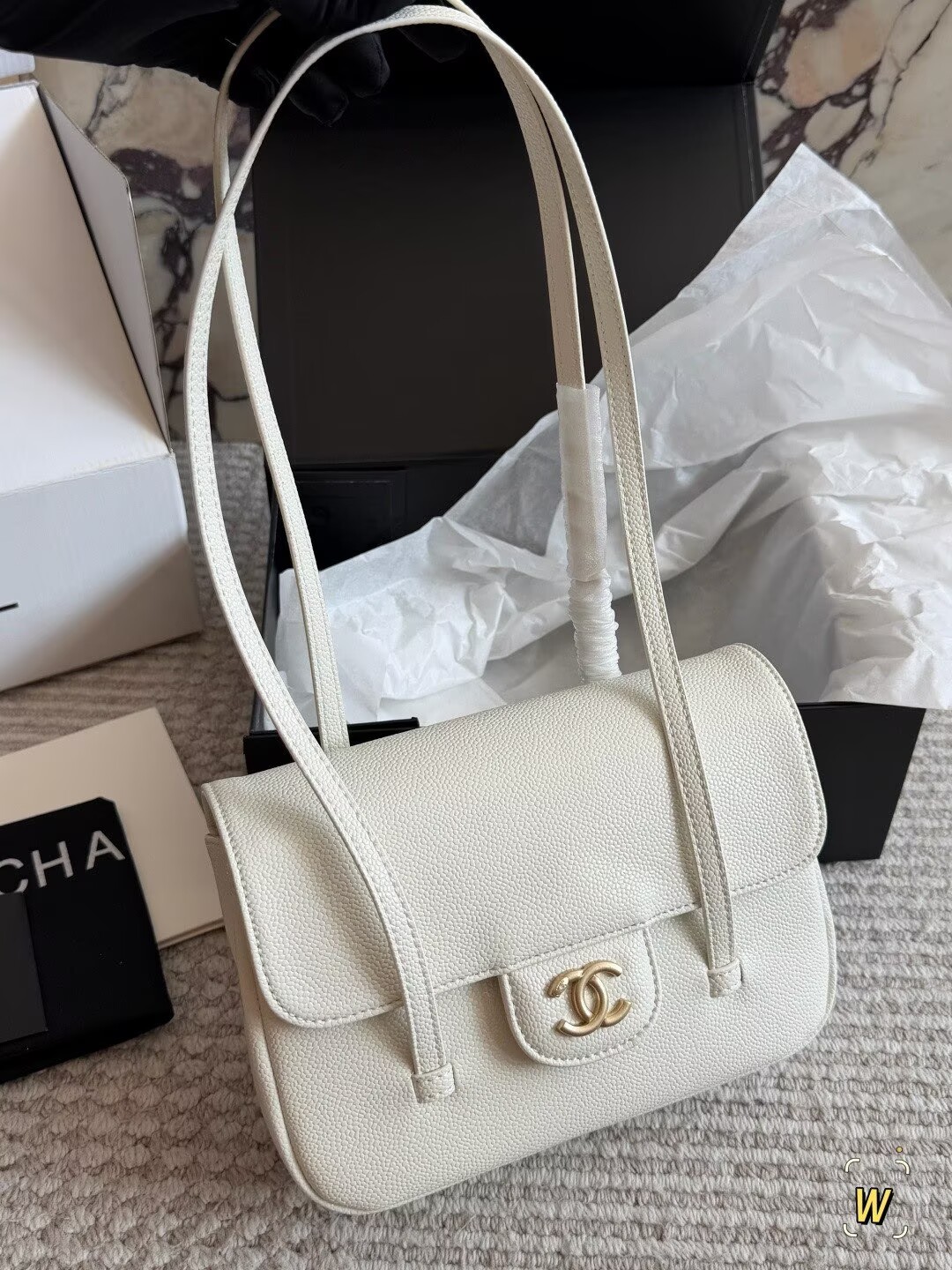 Chanel 26S Preppy Coco Top Handle Bag A53201 White