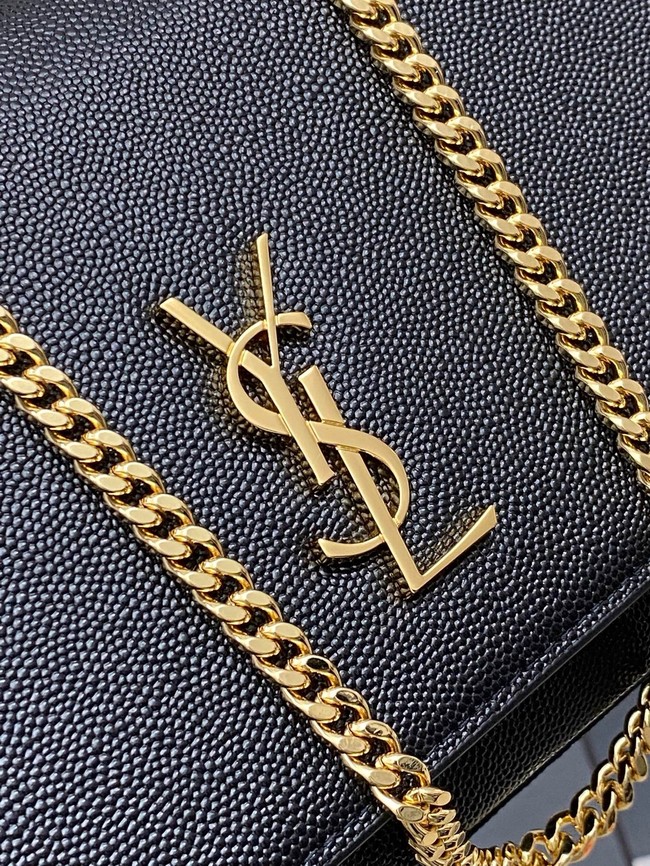 SAINT LAURENT KATE clutch in grain de poudre leather 851921 black