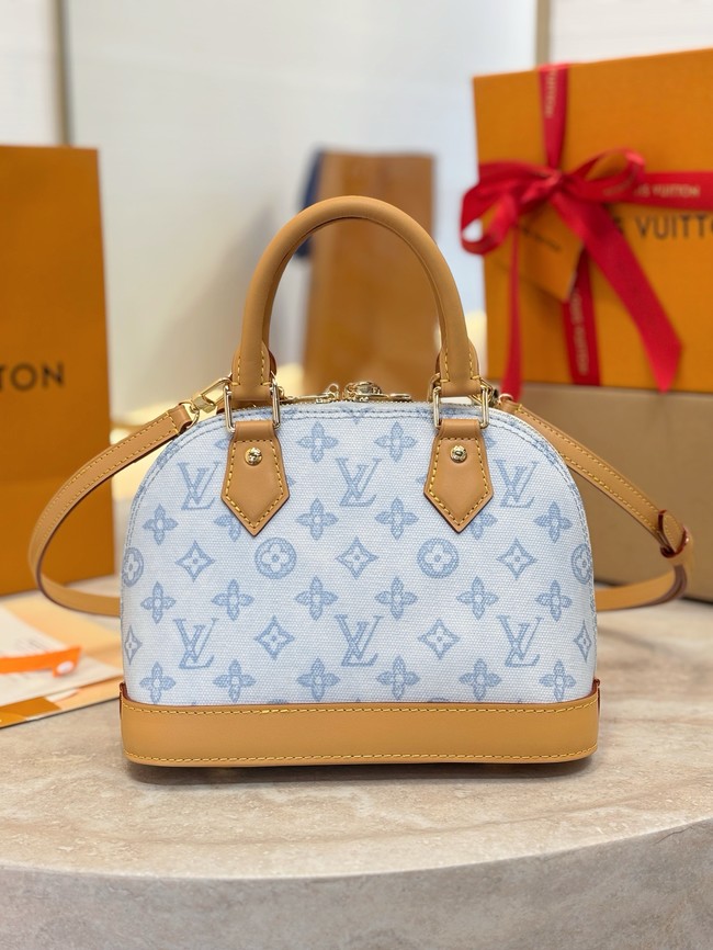 Louis Vuitton Monogram Alma BB Tote Bag M27526 blue