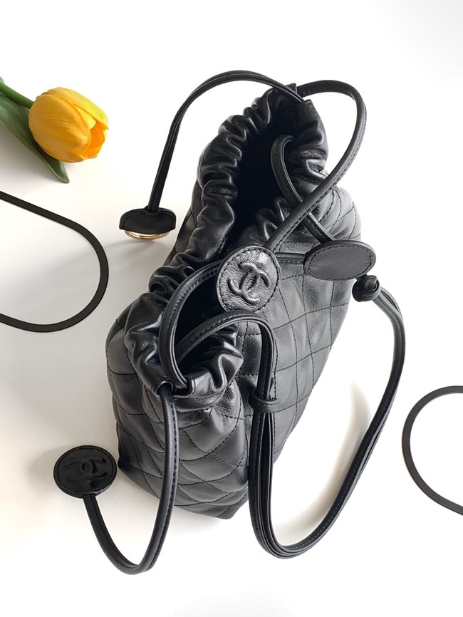 Chanel Lambskin Hobo Bag AS5227 black