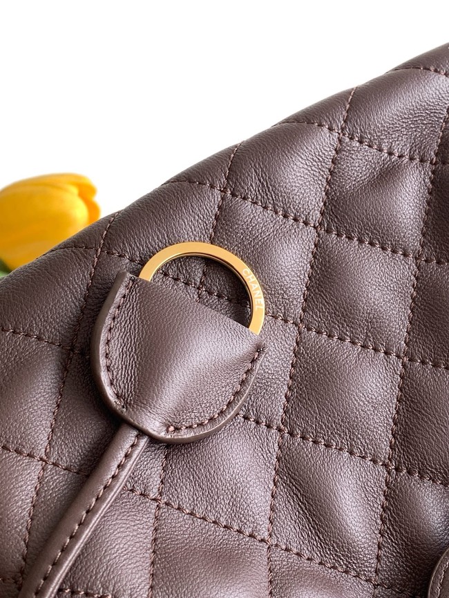 Chanel Lambskin Hobo Bag AS5227 dark brown