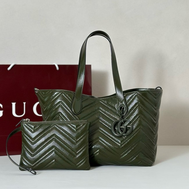Gucci GG Marmont medium tote bag 855279 dark green