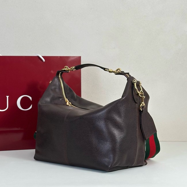 Gucci Brera medium crossbody bag 866938 dark brown leather