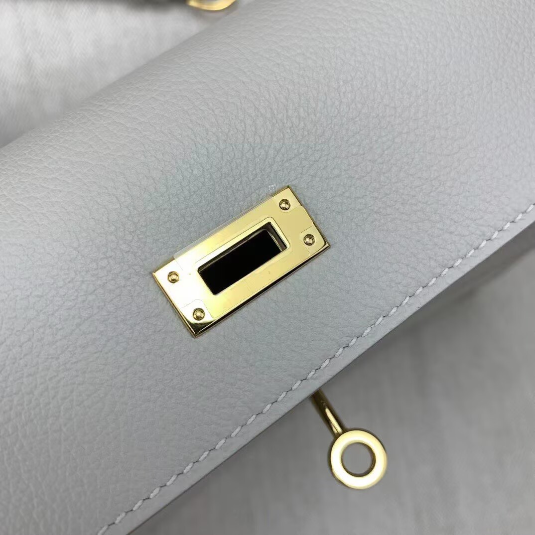 Hermes Kelly Danse Original Evercolor Leather 22CM KL22 Light Gold-Tone