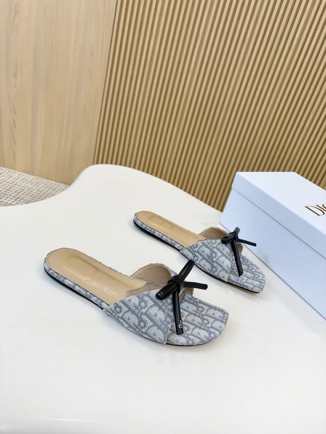 Dior Bow Slide Dior Oblique Embroidered Cotton KCO623-2