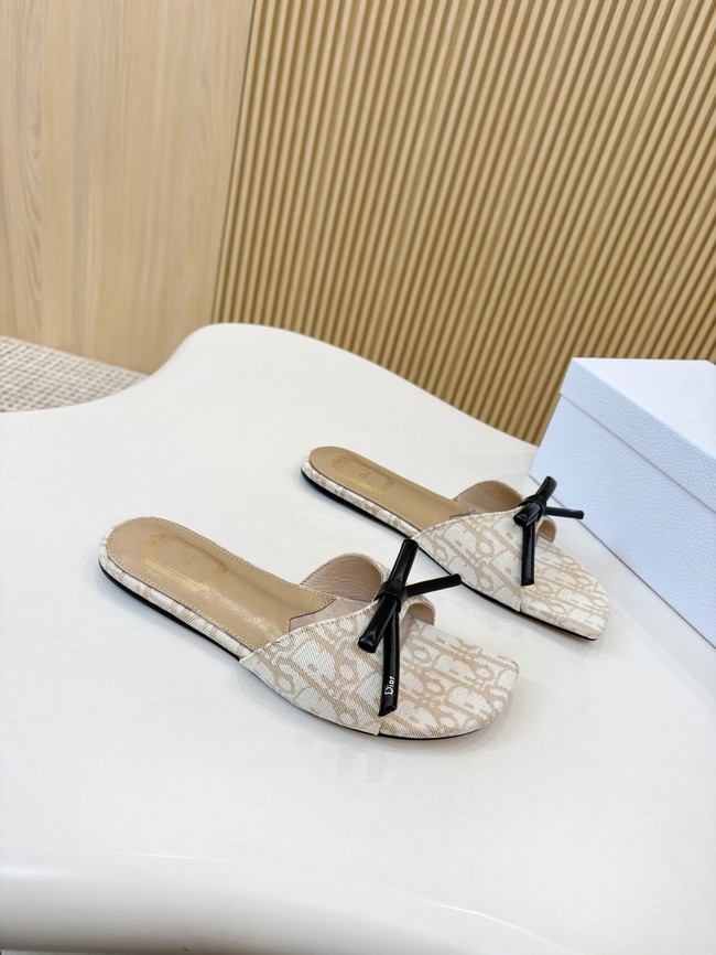 Dior Bow Slide Dior Oblique Embroidered Cotton KCO623-4