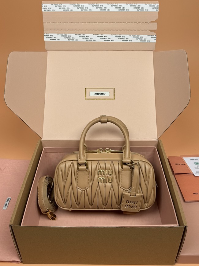 MIUMIU Arcadie quilted soft lamb leather handbag 5BB142-3