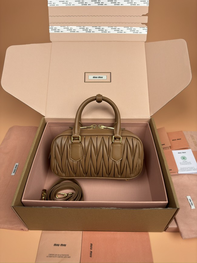 MIUMIU Arcadie quilted soft lamb leather handbag 5BB142-4