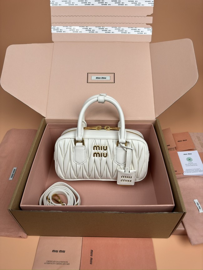 MIUMIU Arcadie quilted soft lamb leather handbag 5BB142-6