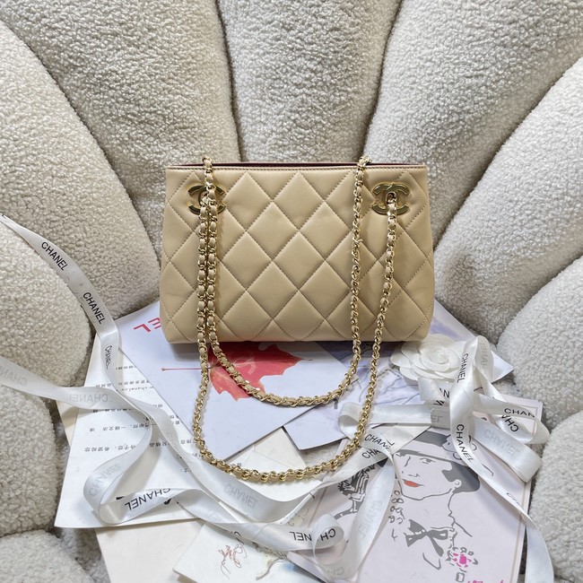 CHANEL Small Tote Lambskin AS6248 apricot