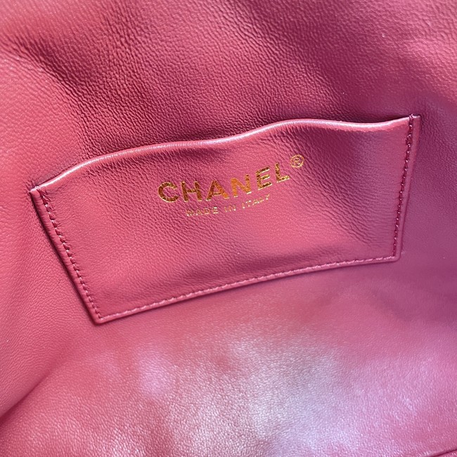 CHANEL Small Tote Lambskin AS6248 wine red