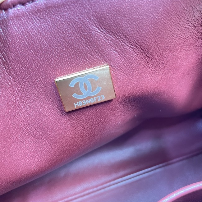 CHANEL Small Tote Lambskin AS6248 wine red