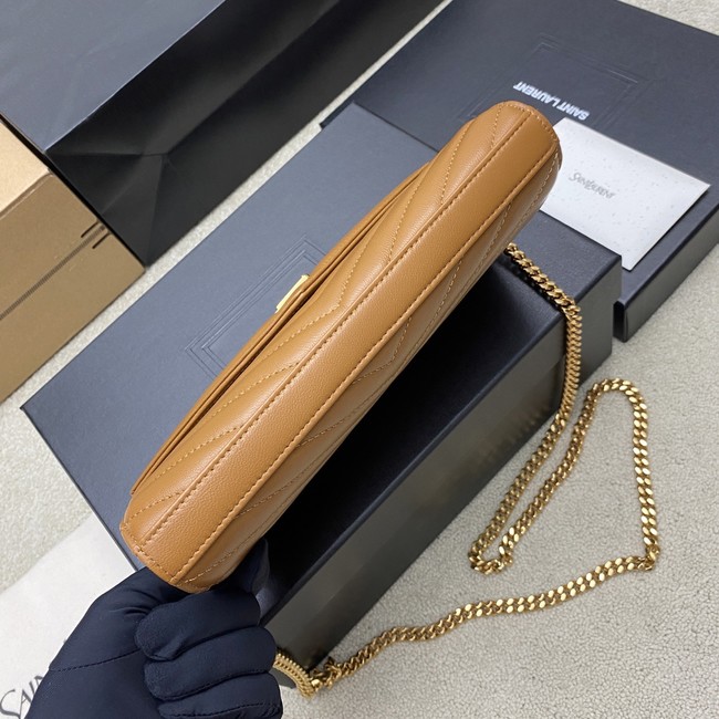 SAINT LAURENT WOC Classic Monogramme Flap Bag 360452 Camel