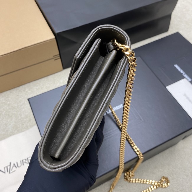 SAINT LAURENT WOC Classic Monogramme Flap Bag 360452 Khaki