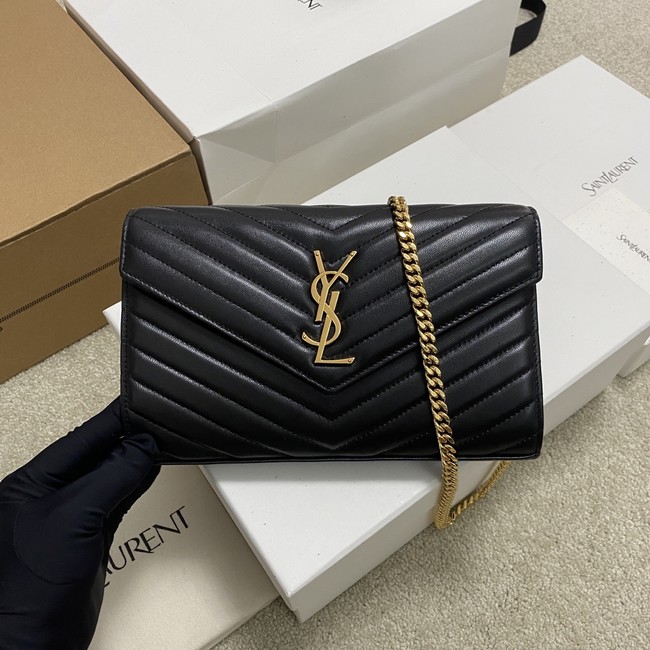 SAINT LAURENT WOC Classic Monogramme Flap Bag 360452 black