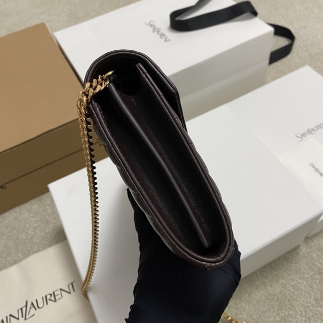 SAINT LAURENT WOC Classic Monogramme Flap Bag 360452 dark brown