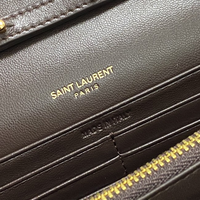 SAINT LAURENT WOC Classic Monogramme Flap Bag 360452 dark brown