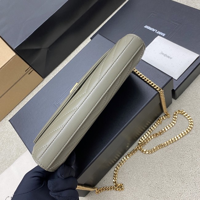 SAINT LAURENT WOC Classic Monogramme Flap Bag 360452 dark gray