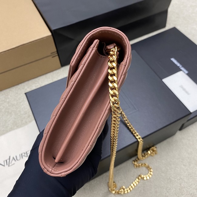 SAINT LAURENT WOC Classic Monogramme Flap Bag 360452 dark pink