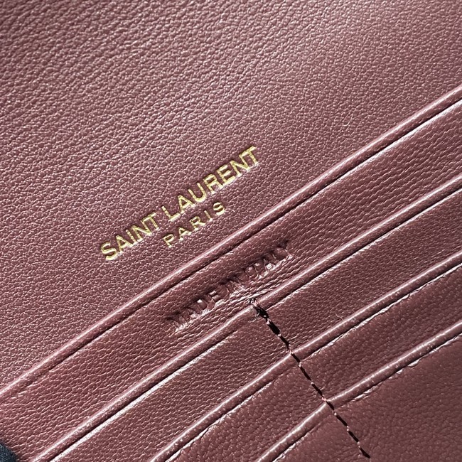 SAINT LAURENT WOC Classic Monogramme Flap Bag 441974 BURGUNDY