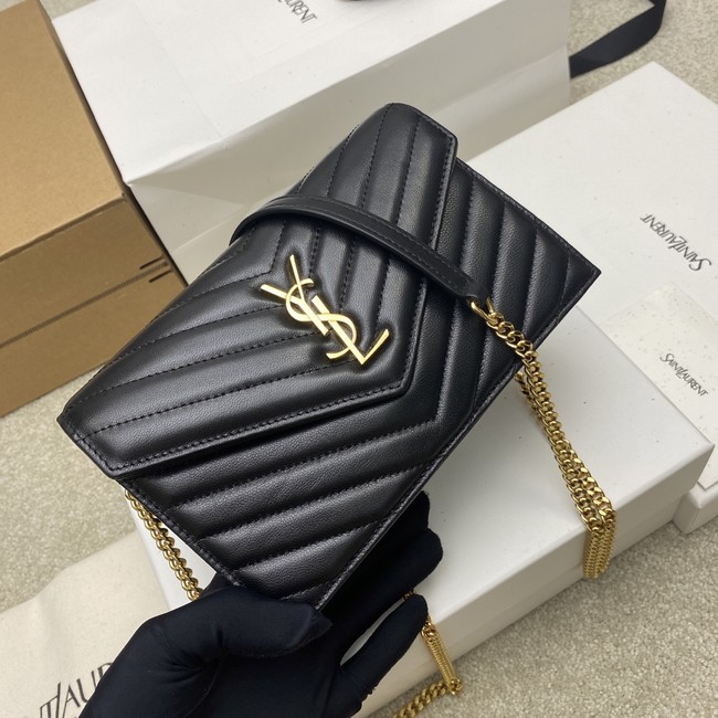 SAINT LAURENT WOC Classic Monogramme Flap Bag 441974 black
