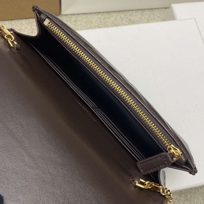 SAINT LAURENT WOC Classic Monogramme Flap Bag 441974 dark brown